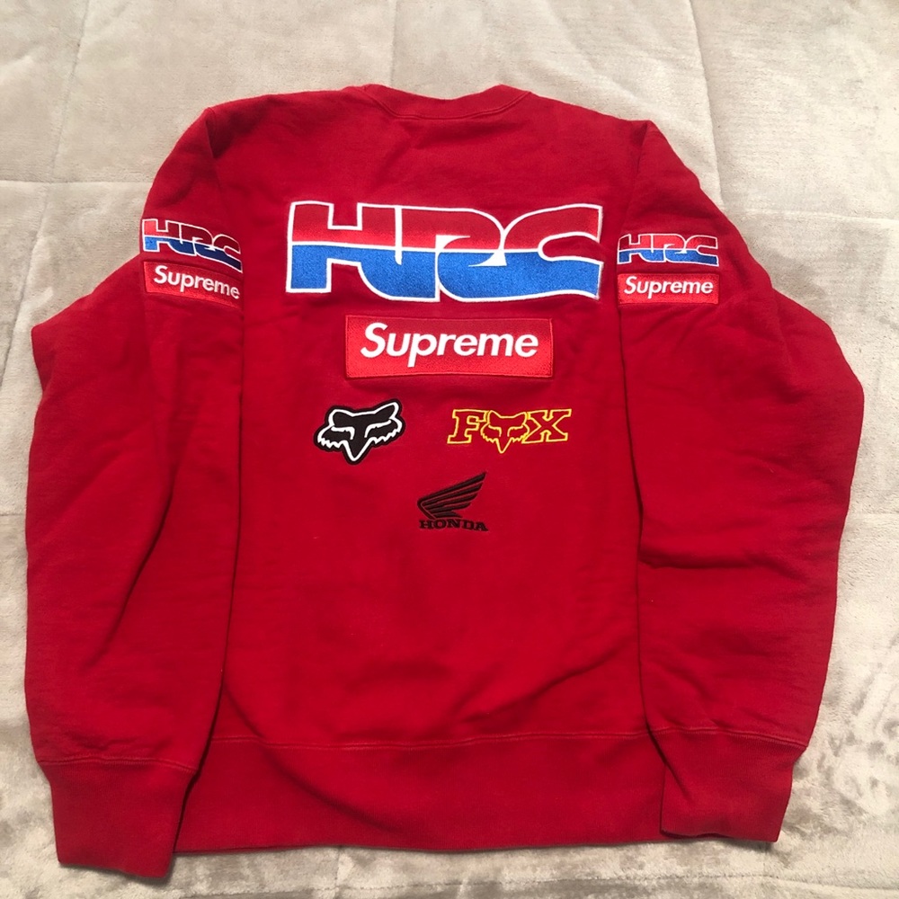 Supreme x Fox Red Crewneck Sweater Box Logo Size Small